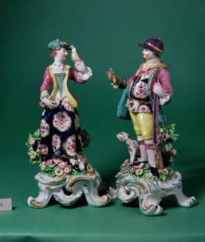 Paar Bow-figuren van een Jager en zijn Metgezel, ca. 1760 door English School